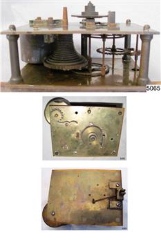 Several views of the clock mechanism joined together