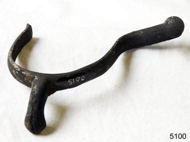portion of a metal horse rider's spur