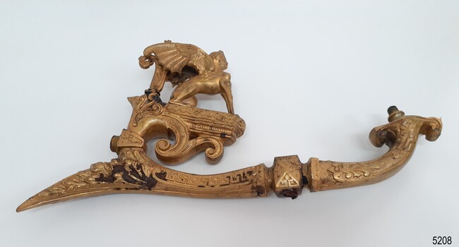 Gold coloured brass gas light bracket