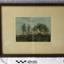 Carved timber-framed print of landscape. Cream matt around print.