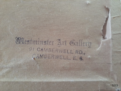 Stamp has framer's details. The framer is no longer in business.