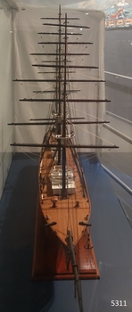 View shows the alignment of the masts