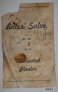 Printed instruction for the use of Bates salve