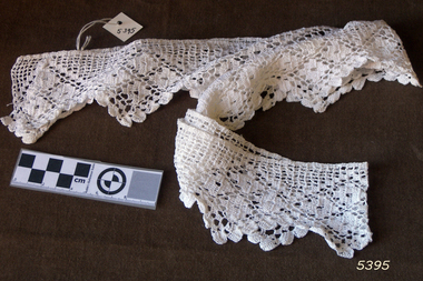 Length of white cotton crochet hem or edging