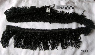 Black beaded fringing on a band