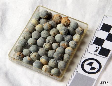 Photograph shows that shot pieces are of different sizes
