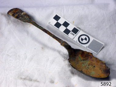spoon shows damage from sea water exposure
