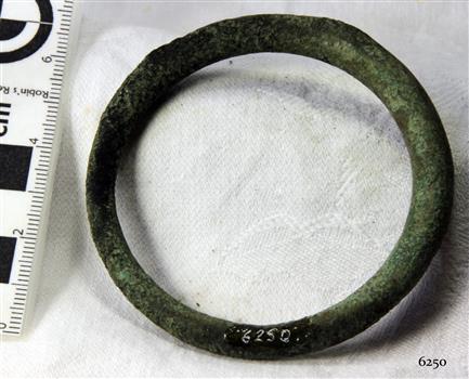 Harness ring has verdigris and is distorted