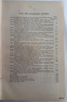 Index list of coloured plates, photographs in the book.