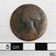 Copper coin obverse with female portrait