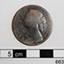 Copper coin with female portrait