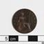 Seated female figure holding shield and trident