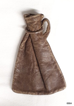 soft brown leather purse with leather loop and metal ring