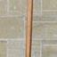 Wooden oar with brown and white painted blade