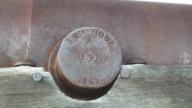 Inscription is impressed into metal give details of the place and year of manufacture.