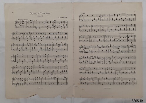 Two page layout of music, part of a book