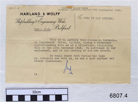 Printed Certificate has been completed by typewriter