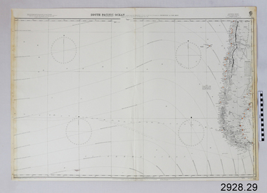 Navigation Chart, South Pacific Ocean - Melbourne to Cape Horn