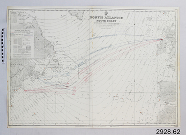 Document - Navigation Chart, North Atlantic : Route Chart showing Lane Routes North of Ireland