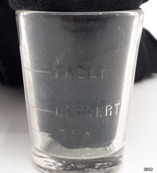 Glass has embossed measurements on the side