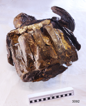Large heavy fragile ship block of metal and wood