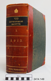Book, The Victoria Government Gazette 1913  1 Vol 149 (CXLVIX)