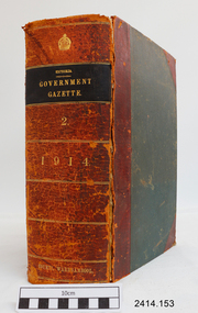 Book, The Victoria Government Gazette 1914  2 Vol 153 (CLIII), 1914