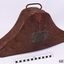 Tin case with plaque attached (unreadable) and carry handle on top