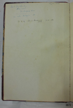 Endsheet shows handwritten notes