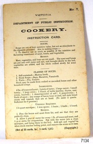 Cream card has printed instructions on the front