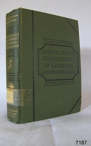 Book, Essays Civil and Moral Advancement of Learning, 1892