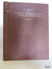 Book, Tables of Complex Hyperbolic and Circular Functions