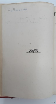 Hand written inscription in pencil, Letter and Number