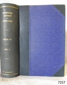 Book, Historical Records of Australia Series 3 Vol 1