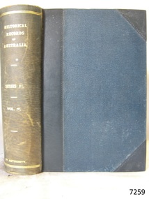 Book, Historical Records of Australia Series 3 Vol 4