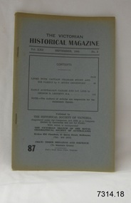 Book, The Victorian Historical Magazine 87