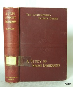 Book, A Study of Recent Earthquakes