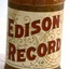 Coloured print label on gramophone record cylinder and lid