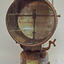 Maker's label is attached to the base of the lamp