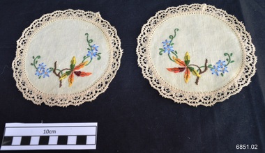 Doilies, Gladys Angus, wife of Dr. W.R. Angus, early to mid 20th century