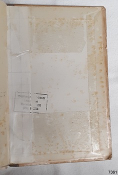 Rectangular stamp inside back cover, from the Warrnambool Library located in Liebig Street