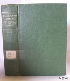 Book, Lives of The Most Eminent Painters Sculptors and Architects Vol 1