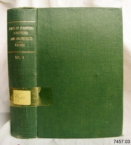 Book, Lives of The Most Eminent Painters Sculptors and Architects Vol 3