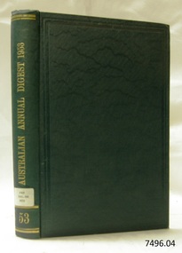 Book, The Australian Annual Digest 1953