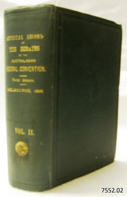 Book, Official Record of The Debates of The Australasian Federal Convention Victoria Vol 2
