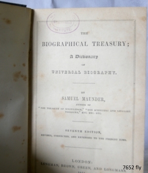 Printed text on page, with an oval stamp added