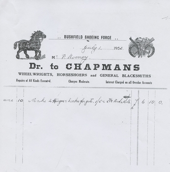 Business Invoice 1-7-1953, for Chapman in Bushfield