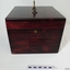 Wooden box with brass handle and hardware
