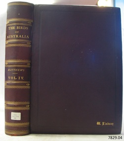 Hard brown cover with gold embossed text