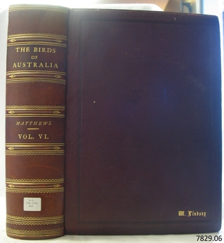 Brown hard cover with gold embossed text
